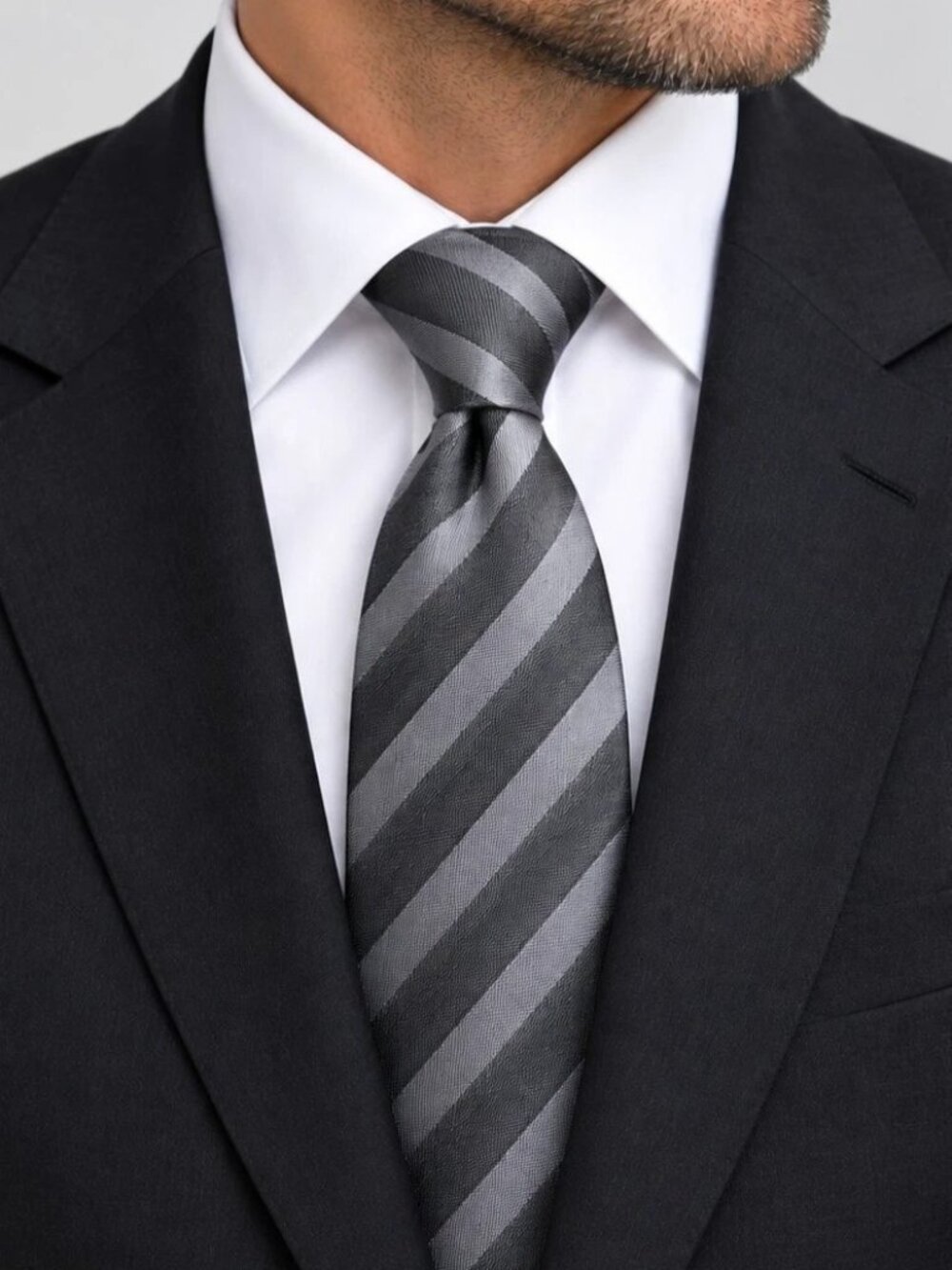 Hugo Boss 100% Silk Diagonal Striped Textured Tie In Gray Tones